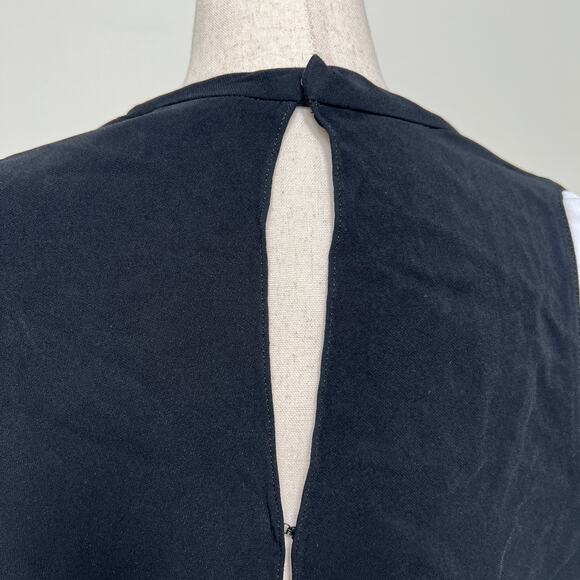 HELMUT LANG Women's White Trim Torsion Crepe Jumpsuit Size 6 In Black - Picture 5 of 11